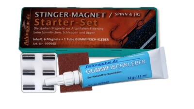 STINGER MAGNET STARTER-SET ''SPINN & JIG'' inkl. Gummifischkleber von fishingglue