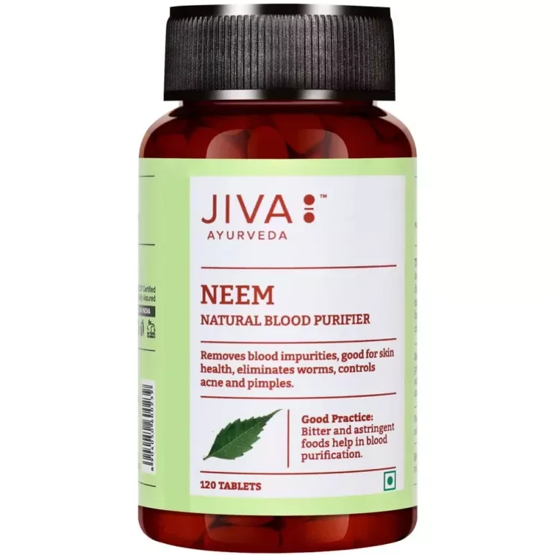 JIVA NEEM Tablets (120tab) Natural Blood Purifier Herbal Ayurvedic Skin Wellness