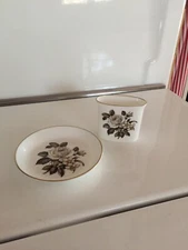 Vintage Royal Worcester Bone Cigarette Holder & Ashtray 2 Pieces Excellent