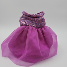VTG Build a Bear Purple and Pink Sequin Top Pink Glitter Skirt spot on back