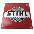 Vintage Stihl Chainsaw Sign - Store Display Advertising Gas Porcelain Sign