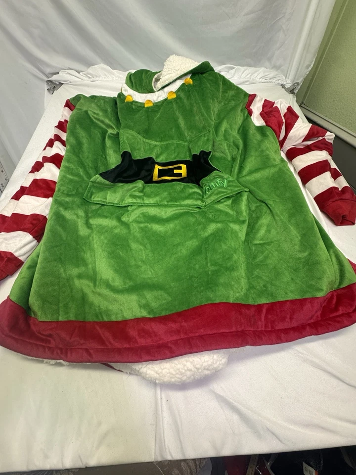 Manta con Capucha Usable The Comfy Santa Talla Única Forrada Sherpa Navidad Elfo Foto 2 de 4