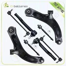 Fits 2007-2011 Nissan Versa 8pc Front Control Arms + Tie Rod Ends Suspension Kit