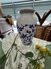 VTG 1940s White & Blue Anchor Hocking Vitrock...