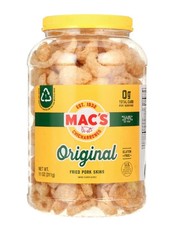 Mac's Original Fried Pork Skins 11oz Barrel