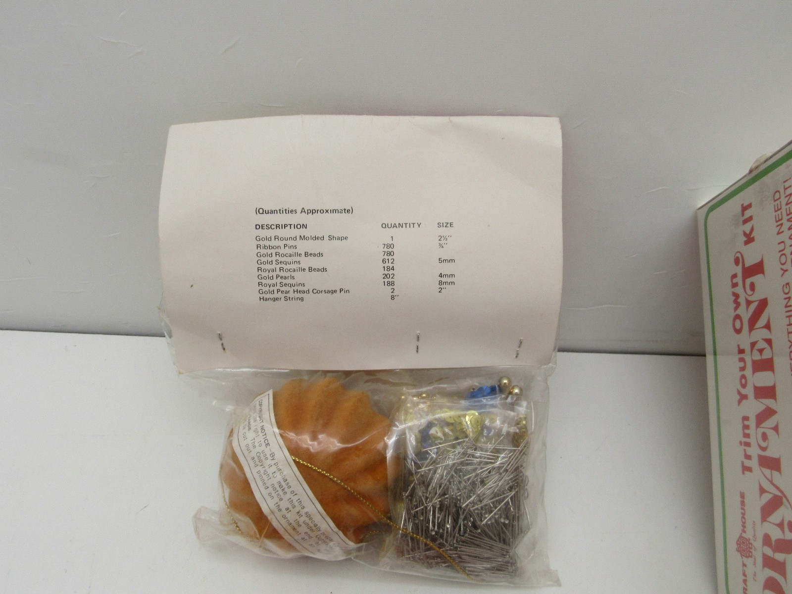 4 Vintage Christmas Ornament Kits Royal Majesty Craft House Benamy & Co