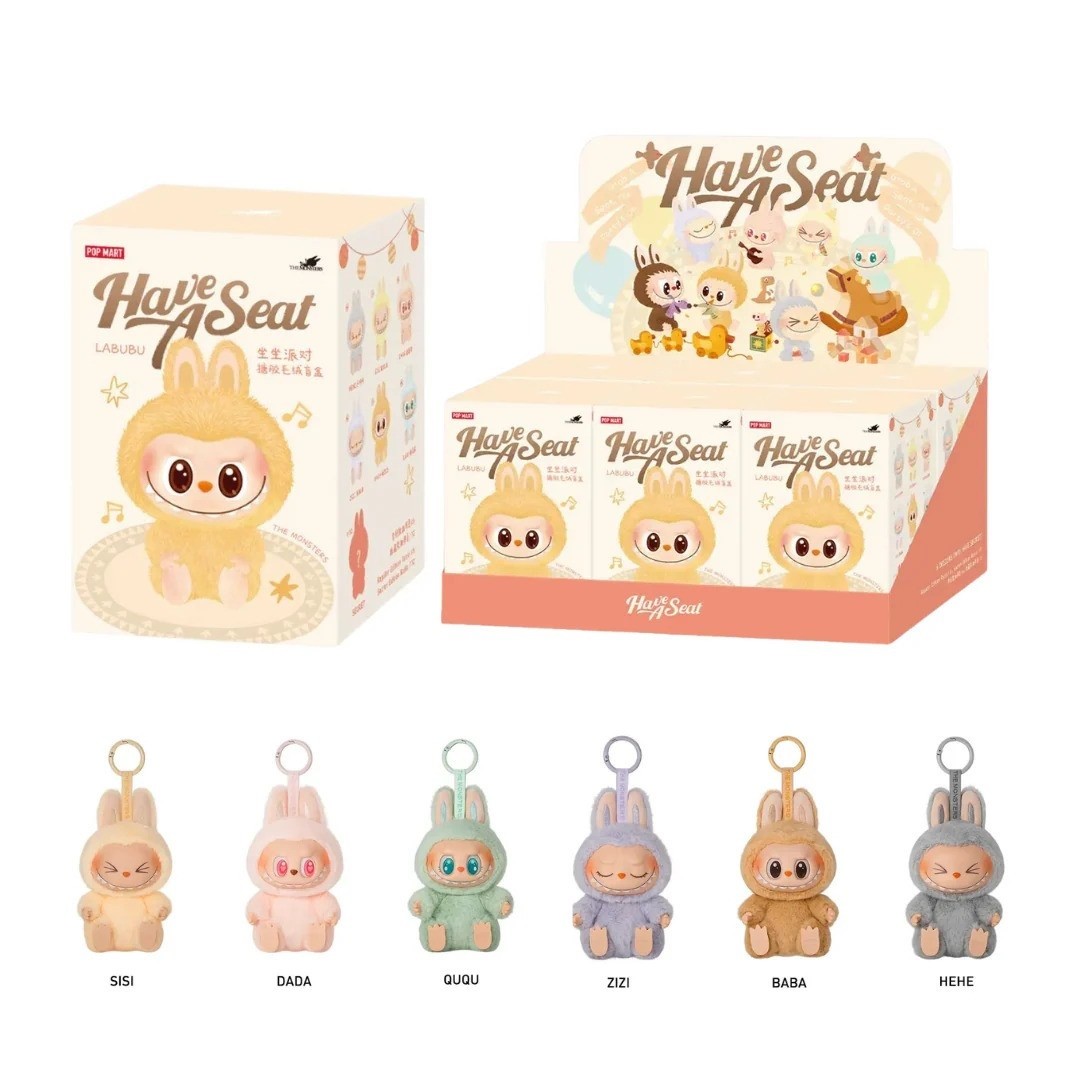 POP MART Labubu V2 Have A Seat The Monsters QUQU Plush Keychain