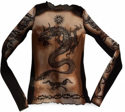 Jean Paul Gaultier  Orange  Safe Sex Tattoo Long Sleeve M
