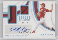 2019 Panini Immaculate Dugout Collection Prime 5/10 Dakota Hudson Auto 1i1g