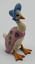 Cold Painted Bronze Beatrix Potter Mrs Puddle Duck Miniature ca 1 9/16" Tall