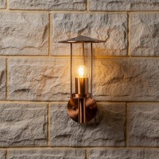 Traditional Wall Light Copper Outdoor Lantern IP44 Garden Outside Lighting