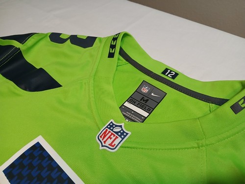 NEW Nike Seattle Seahawks Russell Wilson Neon Volt Green Football Jersey Mens M - Picture 14 of 17