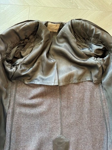 1930s 1940s VTG Brown Wool Tweed Overcoat 36R/37R AS-IS image 12