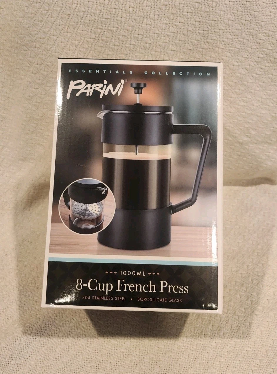 Parini Essential Collection 8-Cup French Press Coffee Tea Maker Stainless Steel