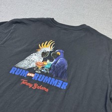 Tommy Bahama Shirt Mens XL Black Rum And Rummer Parrot Graphic Crew Neck