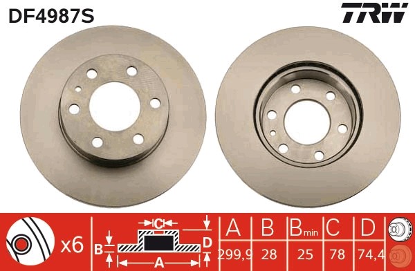 Disque de frein TRW DF4987S résout les vibrations et sifflements au freinage