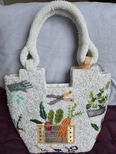 NWT Handcrafted In India Vegetable Garden Beaded Bag Multicolored