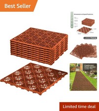 Versatile 9pc Terracotta Interlocking Pathway Tiles - Easy Assembly for Gardens