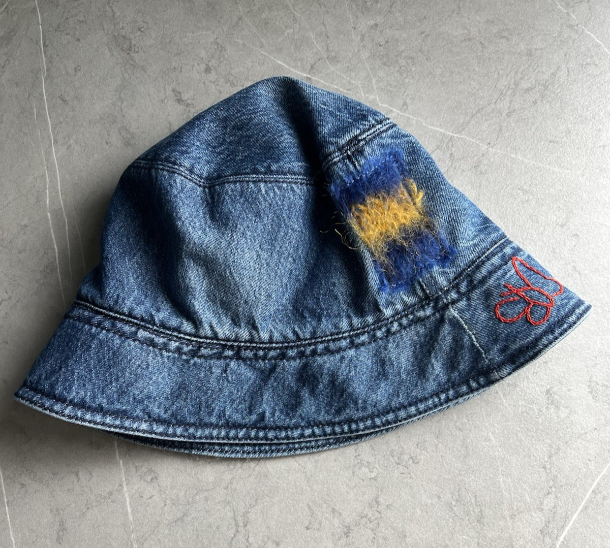 Marni Embroidered Denim Bucket Hat Marni Blue Patched Denim Bucket Hat Marni main image 4