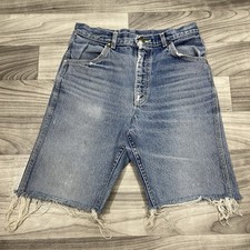 Vintage Lee Riders Denim Shorts Womens 28 x 8 Distressed Cut Off Talon Zip 70s