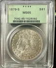 1879-S MS-65 PCGS Morgan Silver Dollar Blast White Coin Old Green Holder