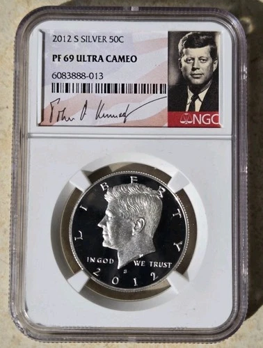 2012-S Silver Proof Kennedy Half Dollar NGC Graded PF 69 Ultra Cameo