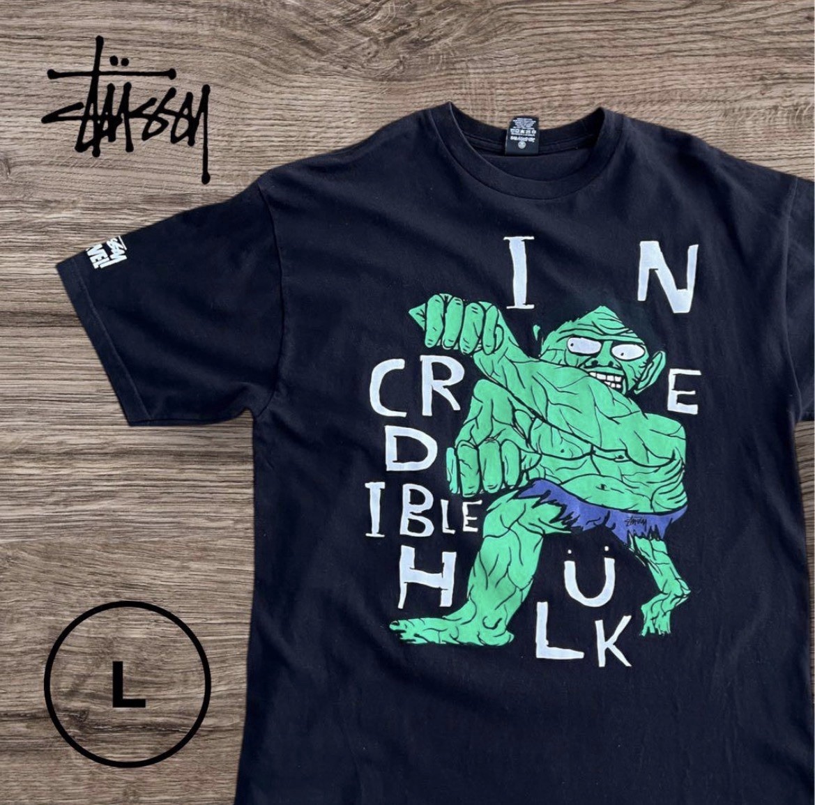 Stussy x Marvel Incredible Hulk T Shirt L Black 2011 David