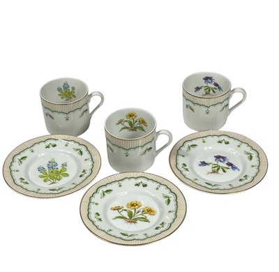 3 Georges Briard Private Collection  Demitasse Teacup & Saucer Sets Floral