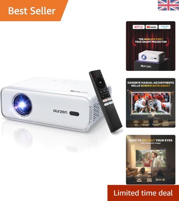 Crisp & Bright Eazze D1 Smart Projektor - 200  Auto Keystone & Adjustable Zoom