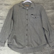Vintage Guess Classic Sportswear Houndstooth Button Up Shirt Black White 147642