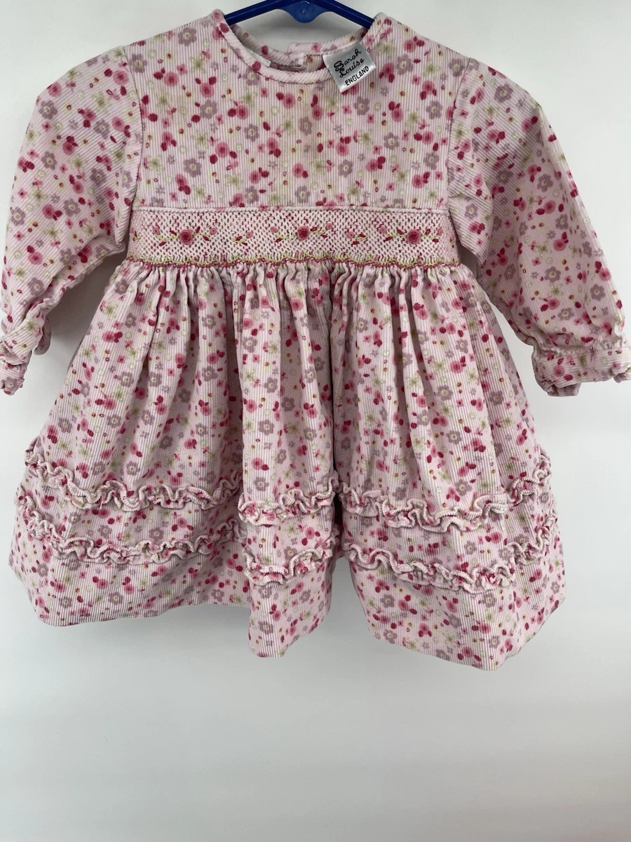 knee length dresses for ladies Sarah Louise Baby Girls Blue Smocked Dress