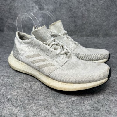 Adidas pureboost go mens shoes size 10 White Grey Sneakers Knit Stretch