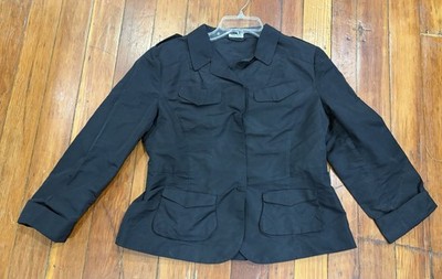 Miu Miu Womens Technical Fabric Jacket Black Size 46 Vintage