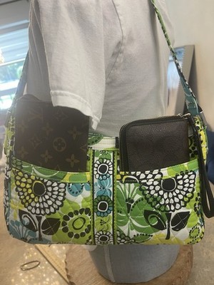 Vera Bradley Green Multicolor Quilted Shoulder Bag One Strap Zip Pockets NWOT