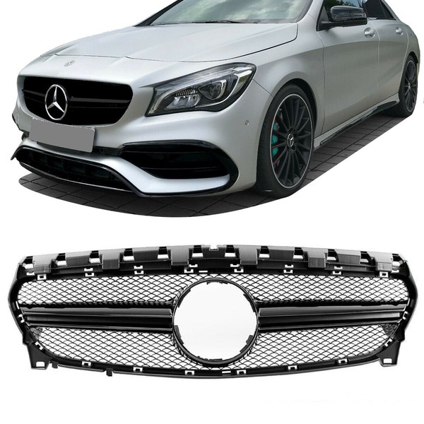Sport KüHlergrill Schwarz Glanz Passt FüR Mercedes C117 W117 CLA Mopf + 45 AMG-image