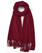 Clothirily Womens Winter Scarf, Fashion Cashmere Feel Plaid Scarfs for Wine Red