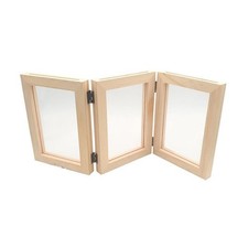 Cadre - Bois - 3 volets - Double face - A décorer et personnaliser - 33,5x15x1,5