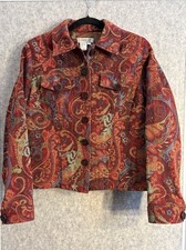 Coldwater Creek Jacket Size Small Embellished Tapestry Beaded Multicolor EUC