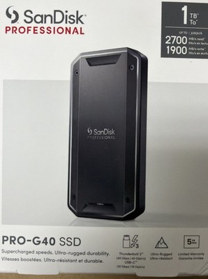 SanDisk PRO-G40 1TB NVMe USB-C Portable External SSD (SDPS31H-001T-GBCND)