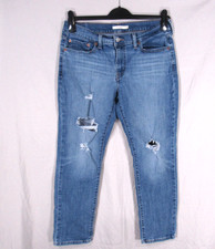 LEVI'S Women's BOYFRIEND Destroyed CROPPED ANKLE Mid-Rise DENIM JEANS Sz 30