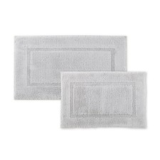 Hotel Style Organic Cotton Luxury 2-Piece Bath Rug Set, Platinum Silver