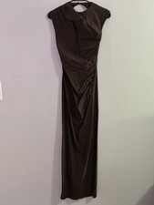 ASOS DESIGN Brown Ruched Sleeveless Long Maxi Dress Women’s Regular US 0