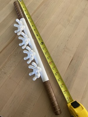 Ashley Black FasciaBlaster Body Massage Roller Stick 4-Head White/Brown
