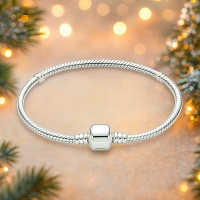 Damen Mädchen Silber Schlange Bettelarmband - ''Ideales Erststarterarmband''