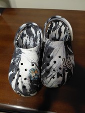 Crocs Classic Graphic Clogs for Women, Size 9 - White
