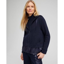 Chico's Zenergy Double Knit Mix Jacket Navy Full Zip Casual Athleisure Large