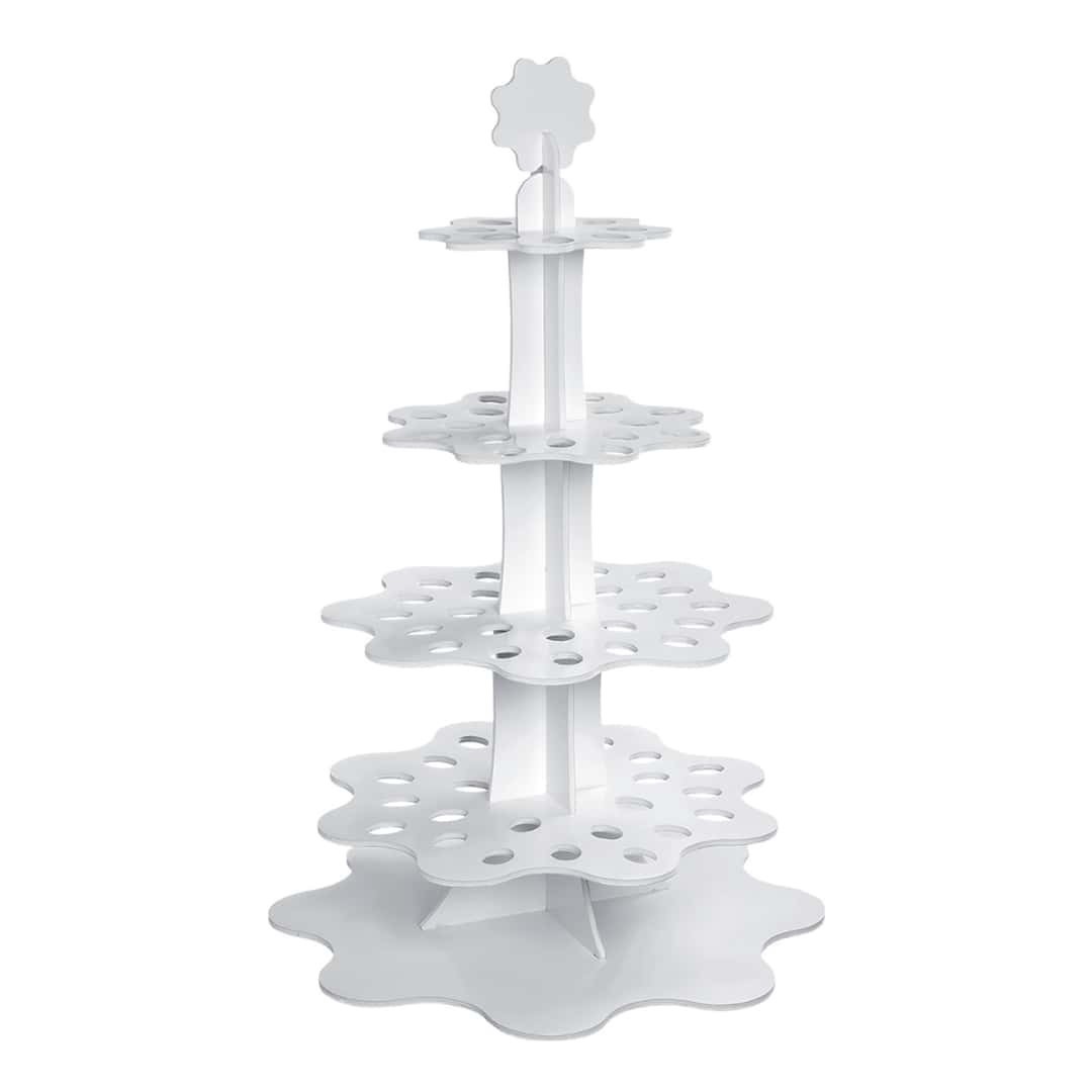 White Flower Finger Food Stand - GOLDPLAST - Buffet Catering Stand