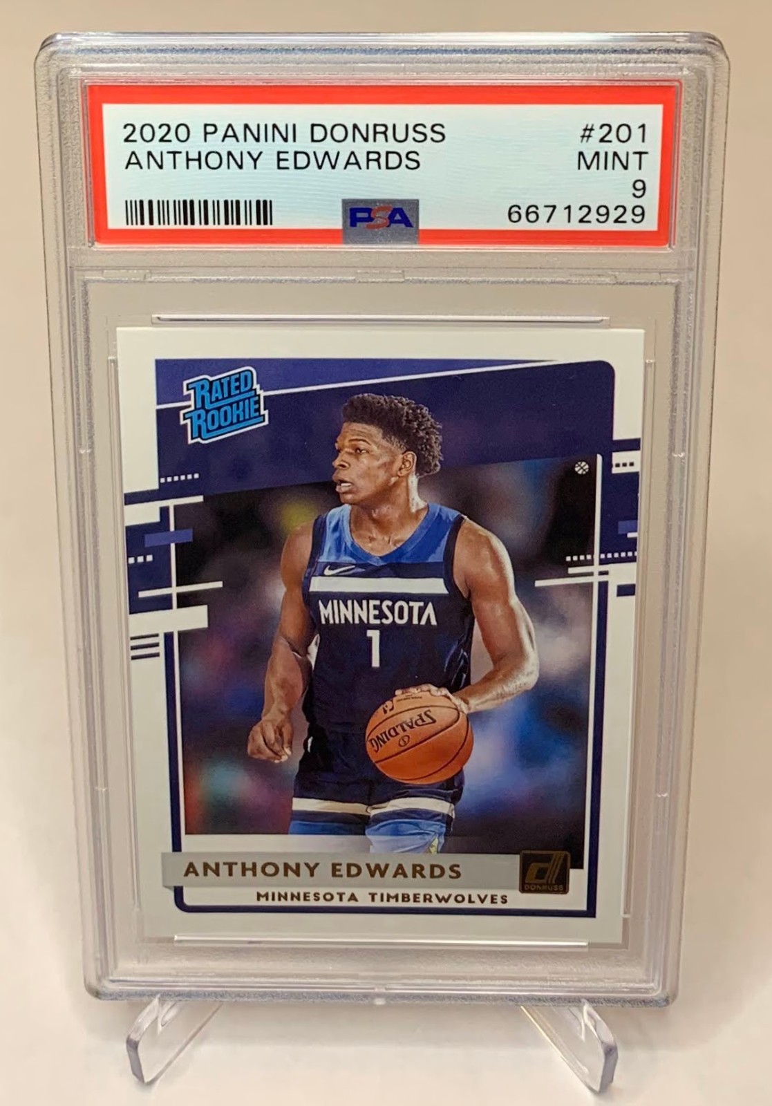 2020 Panini Donruss Anthony Edwards RC Rated Rookie PSA 9 #201