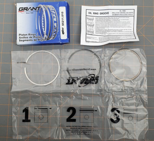 83mm Oversize Grant Piston Ring Set 5 Cyl. Volvo 850, C70, V70, S70, 2.4L B5254T - Picture 2 of 3