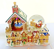 Dicken's FIG W/WG Lighted Christmas Village Santa Snowglobe Happy Holidays music